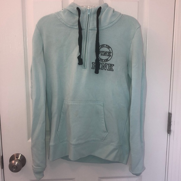 Pink Victoria’s Secret 1/4 Zip Hoodie - Picture 1 of 5